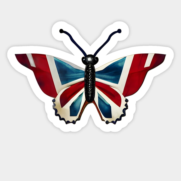 Union Jack Butterfly Sticker by Artiface